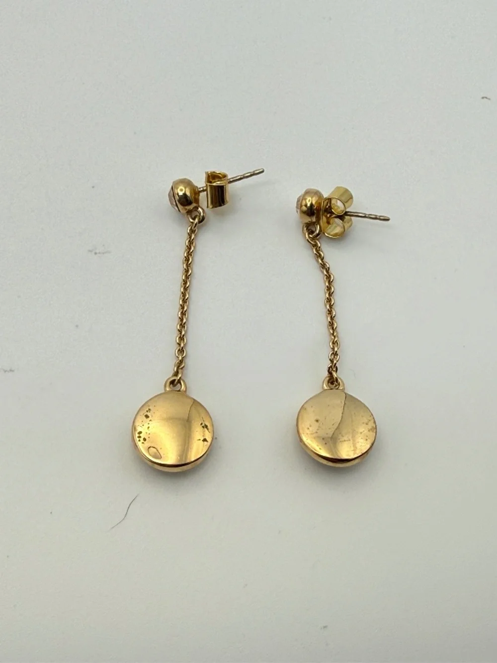Coach Gold Tone Dangle Earrings Crystal Logo Charm Drop Earrings - Picture 4 of 5